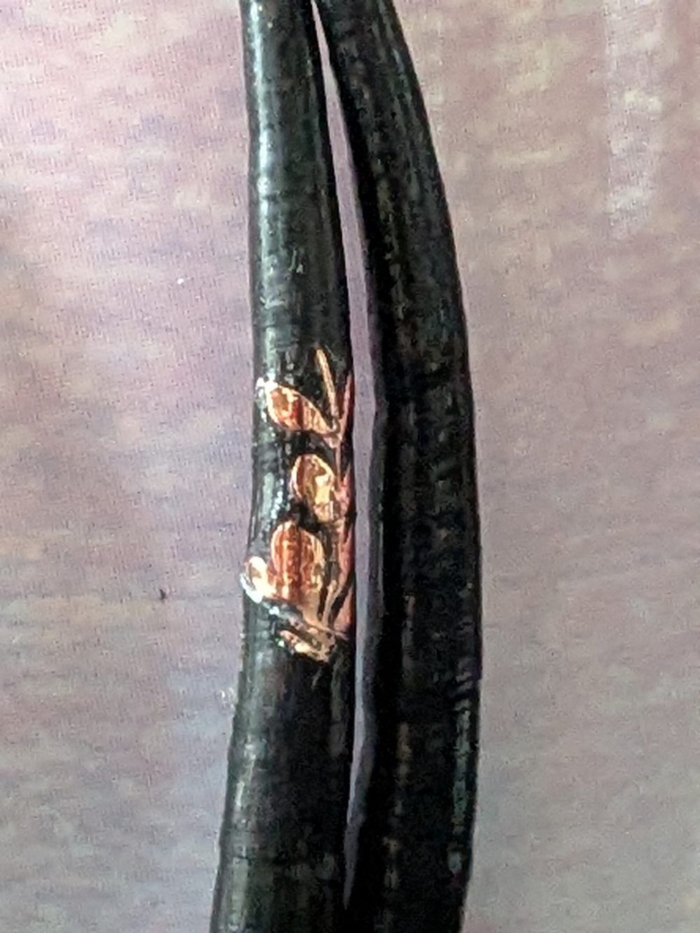 Indigenous Black and Rose Gold Crescent Moon Drop Earrings - Picture 4 of 5